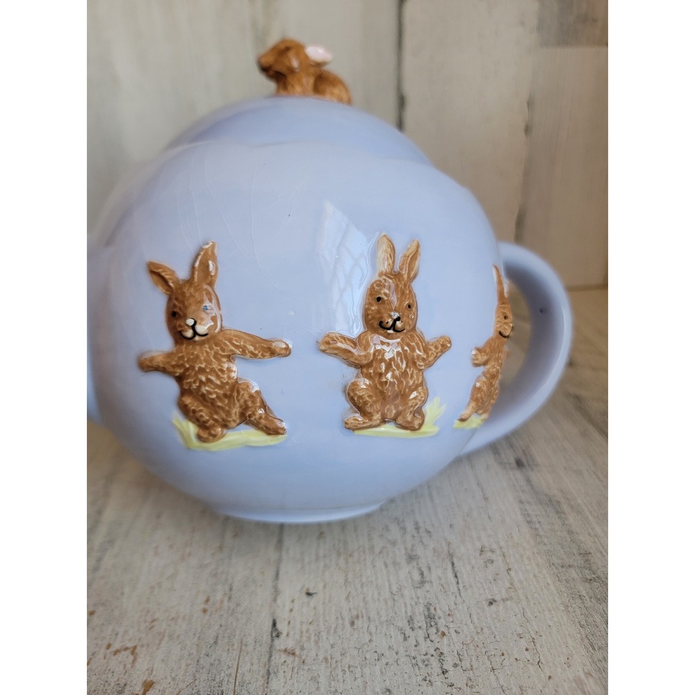 Global design Kate Williams easter teapot rabbit bunny purple vintage - Picture 9 of 16